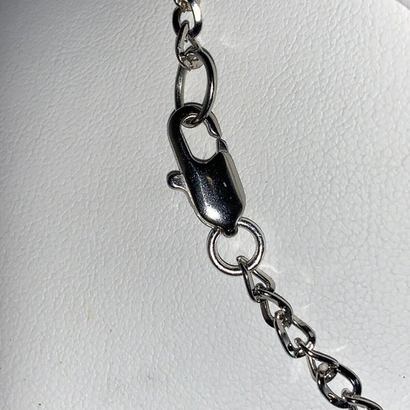 Silver Tone Choker/Child Size Necklace With 9 Silver Tone Beads (NA37) - Picture 3 of 3